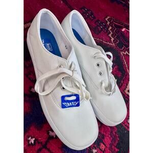 KEDS White Leather Stretch Low Top Lace Tennis Shoes New Size 8.5